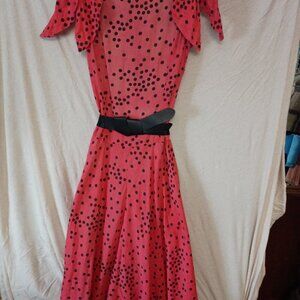 Red Polka Dot Cotton Dress Size M
